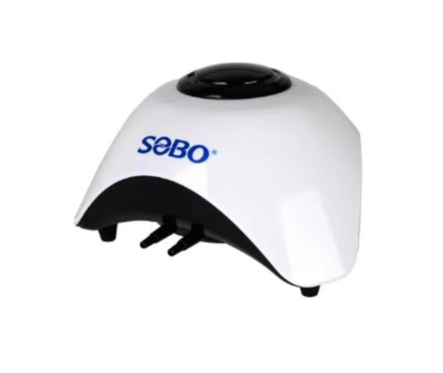 SB-860A Adjustable Dual Outlet Aquarium Air Pump – Super Silent Design, 10W Power, Includes 3m Tube, 2 Air Stones, and 2 Check Valves, 2x6L/min Output, 0.016mpa Pressure