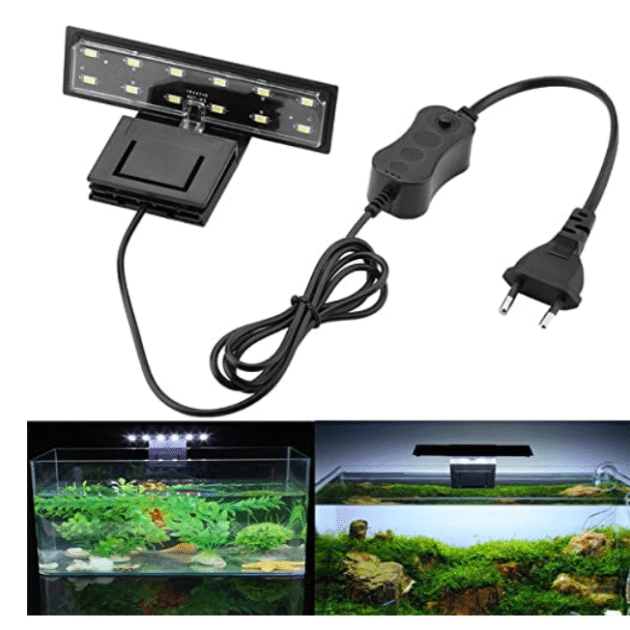 Animaux Super Slim LED Aquarium Light(Suits Upto 2FT Tank) Plants Grow Lighting Creative Clip-on Lamp (Black, X3)