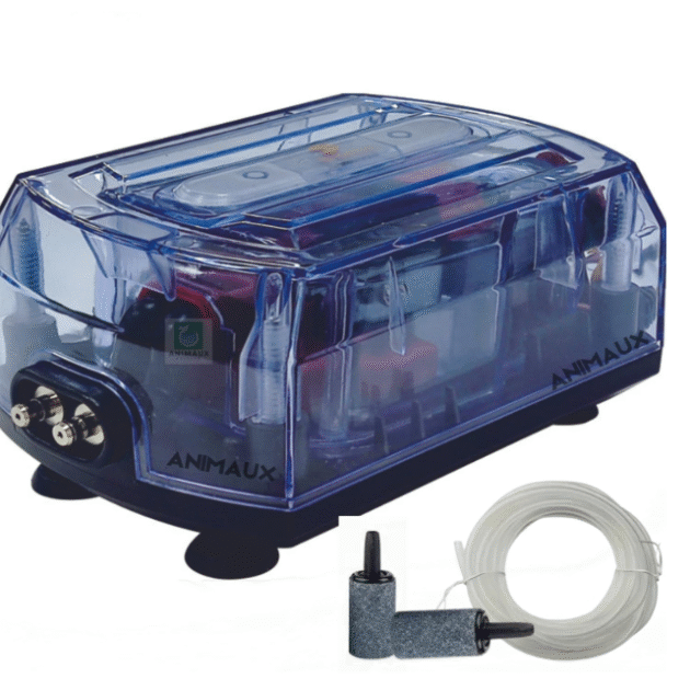 ANIMAUX RS Electrical 481 - Inspiring Transparent 2-Way Air Pump for Fish Tank with 2 Air Stones & 3 Meter Tube - Perfect Aquarium Accessories for All Pet Lovers, Fish, and Aquarium Decoration