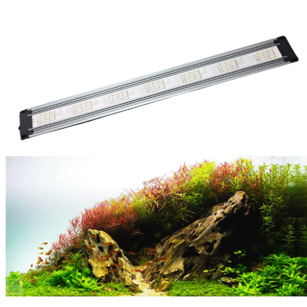 QUANLONG (QL-1150E) Aquarium Ultrathin Aluminium LED Light for Fish Tank 4 FT (120 CM) | WRGB - Multi Color | Stylish Design with Adjustable Bracket | Enhances Fish and Plant Growth (112.8CM/56W)