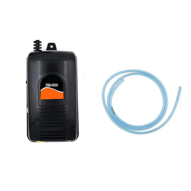 RS-180 Super Silent Aquarium Oxygen Air Pump with 2m Tube, 1 Air Stone & 1 Check Valve