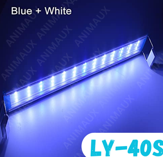 LY-40S (40 to 50 cm) Aquarium LED Light (Blue+White), Single Color Mode LED Light Ultra Slim Black Light for Fresh & Salt Water Tank | Water Proof with Extendable Bracket