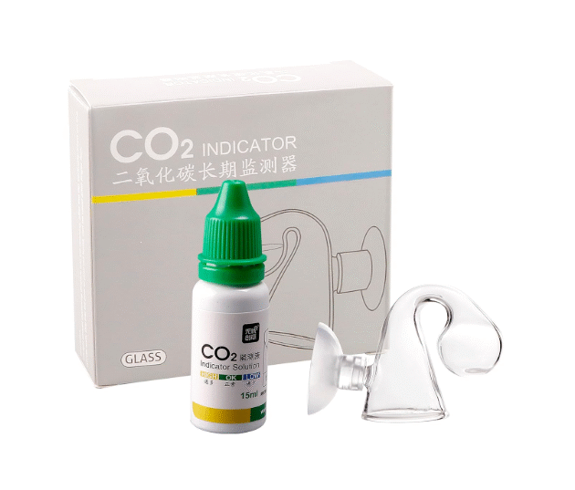 Animaux Co2 Glass Indicator Drop Checker (Hanging Ball Shaped) with (15ml) Co2 Liquid Solution for Aquarium Fish Tank Detector Tester Monitor